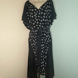 Lane Bryant black floral dress